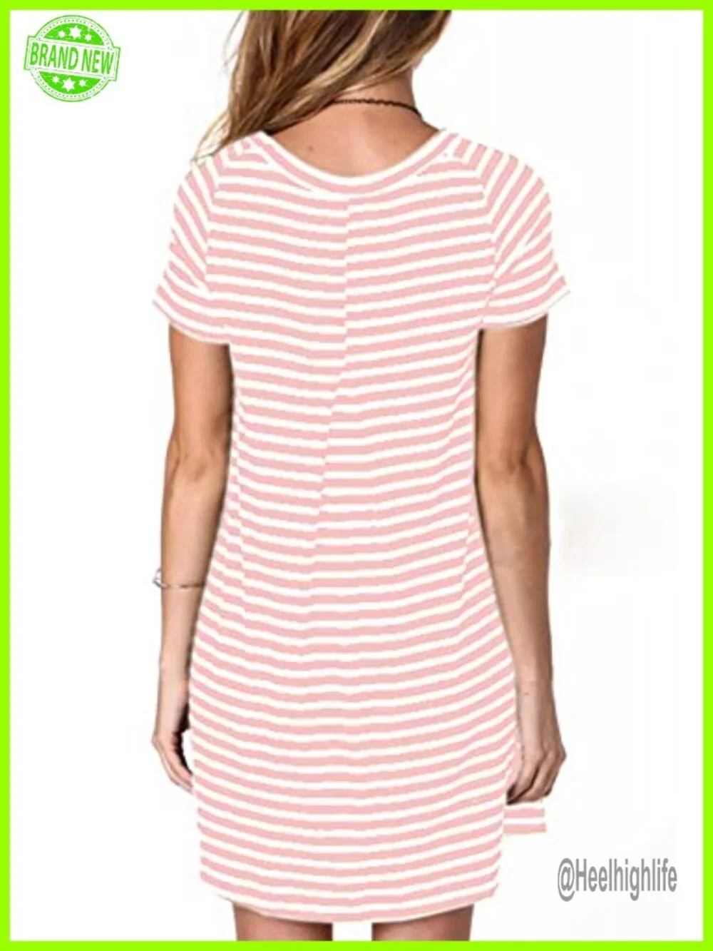 Women's Casual Loose T-Shirt Dress with Pocket Short Sleeve